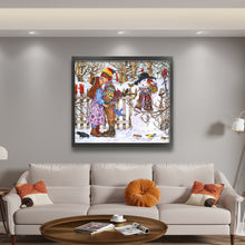 Load image into Gallery viewer, Yishu - Snowman And Child - 60*55CM 11CT 3 Stamped Cross Stitch
