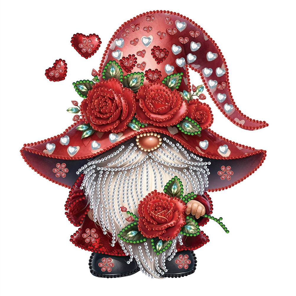 Valentine'S Day Gnome 30*30CM(Canvas) Partial Special Shaped Drill Diamond Painting