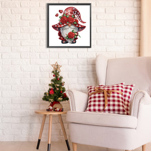 Valentine'S Day Gnome 30*30CM(Canvas) Partial Special Shaped Drill Diamond Painting