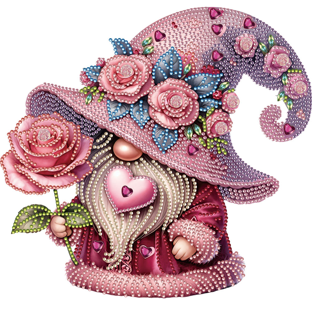 Valentine'S Day Gnome 30*30CM(Canvas) Partial Special Shaped Drill Diamond Painting
