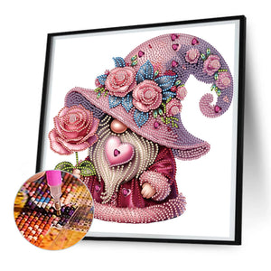 Valentine'S Day Gnome 30*30CM(Canvas) Partial Special Shaped Drill Diamond Painting
