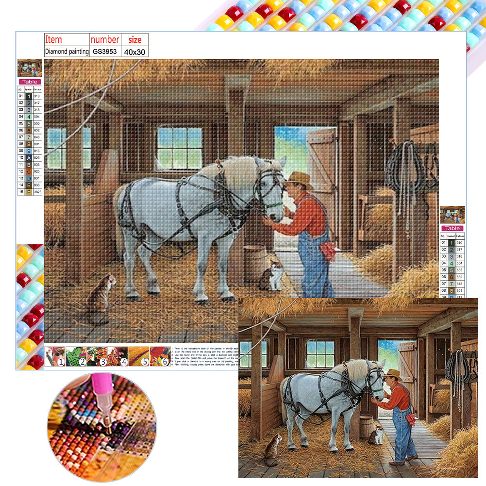 Country House 40*30CM(Canvas) Full Square Drill Diamond Painting