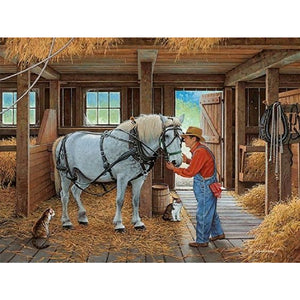 Country House 40*30CM(Canvas) Full Square Drill Diamond Painting