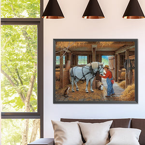 Country House 40*30CM(Canvas) Full Square Drill Diamond Painting
