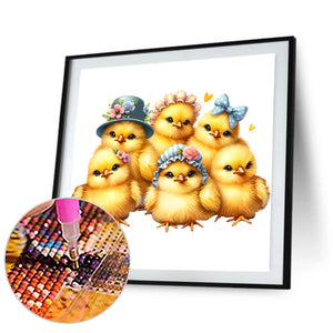 Easter Chicken Bunny 30*30CM(Canvas) Full Round Drill Diamond Painting