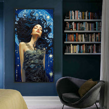 Load image into Gallery viewer, Yishu - Blue-Haired Woman With Stars - 40*70CM 11CT 3 Stamped Cross Stitch

