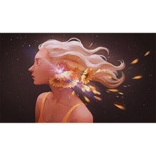 Load image into Gallery viewer, Yishu - Short-Haired Sunflower Girl - 80*50CM 11CT 3 Stamped Cross Stitch
