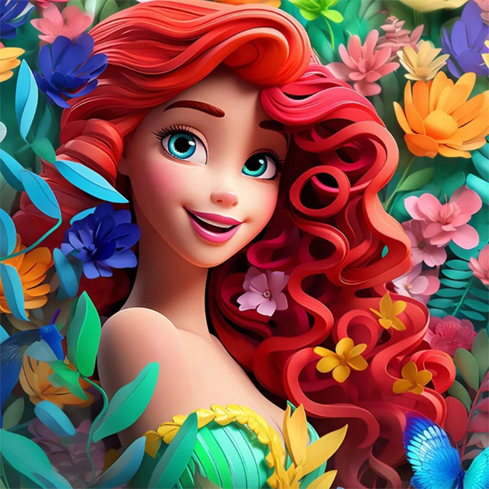Mermaid Ariel 50*50CM(Canvas) Full Round Drill Diamond Painting