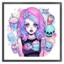Load image into Gallery viewer, Huancan - Kawaii Style Girl - 50*50CM 11CT 3 Stamped Cross Stitch
