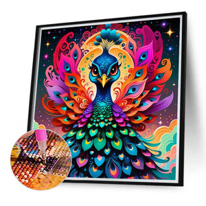 Peacock 40*40CM(Canvas) Full Round Drill Diamond Painting