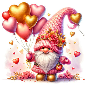 Valentine'S Day Gnome 30*30CM(Canvas) Full Round Drill Diamond Painting