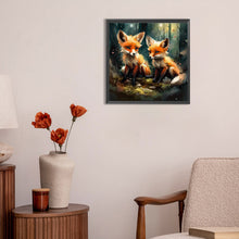 Load image into Gallery viewer, Red Fox Couple In The Forest 30*30CM(Canvas) Full Round Drill Diamond Painting
