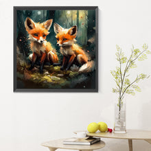 Load image into Gallery viewer, Red Fox Couple In The Forest 30*30CM(Canvas) Full Round Drill Diamond Painting
