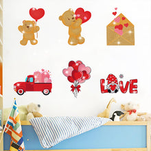 Load image into Gallery viewer, 6 Pcs Valentine Diamond Mosaic Sticker Gem Sticker for Boy Girls Gift (Bear)
