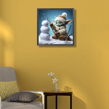Load image into Gallery viewer, Yoda And The Snowman 50*50CM(Canvas) Full Round Drill Diamond Painting
