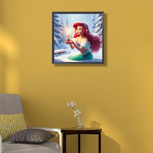Princess Ariel The Mermaid 50*50CM(Canvas) Full Round Drill Diamond Painting