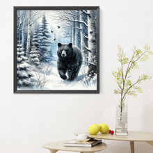Load image into Gallery viewer, Snow Black Bear 30*30CM(Canvas) Full Round Drill Diamond Painting
