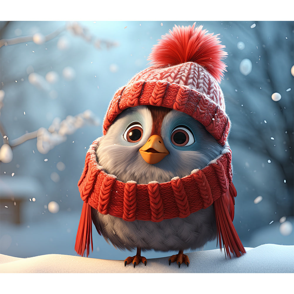 Winter Birds 35*30CM(Canvas) Full Round Drill Diamond Painting