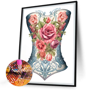 Corset With Roses 30*40CM(Canvas) Full Round Drill Diamond Painting
