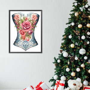 Corset With Roses 30*40CM(Canvas) Full Round Drill Diamond Painting