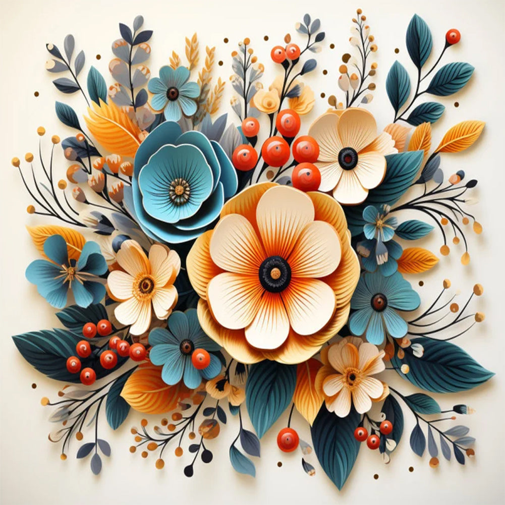 Flowers And Grass 35*35CM(Canvas) Full Round Drill Diamond Painting