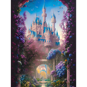 Yishu - Flower Castle - 50*65CM 11CT 3 Stamped Cross Stitch