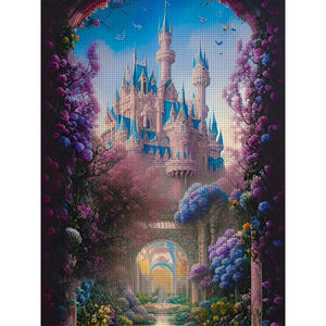 Yishu - Flower Castle - 50*65CM 11CT 3 Stamped Cross Stitch