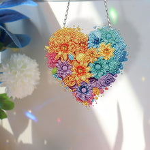 Load image into Gallery viewer, Acrylic Heart Flower Single-Sided Diamond Painting Hanging Pendant (20x20cm)
