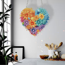 Load image into Gallery viewer, Acrylic Heart Flower Single-Sided Diamond Painting Hanging Pendant (20x20cm)
