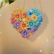 Load image into Gallery viewer, Acrylic Heart Flower Single-Sided Diamond Painting Hanging Pendant (20x20cm)
