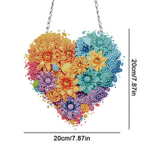 Load image into Gallery viewer, Acrylic Heart Flower Single-Sided Diamond Painting Hanging Pendant (20x20cm)
