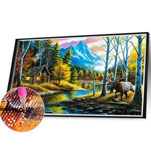 Woods 40*30CM(Canvas) Full Round Drill Diamond Painting