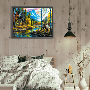 Woods 40*30CM(Canvas) Full Round Drill Diamond Painting