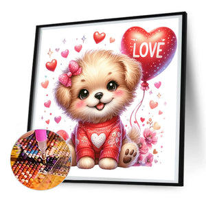 Love Puppy 30*30CM(Canvas) Full Round Drill Diamond Painting