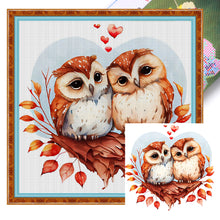 Load image into Gallery viewer, Huancan - Owl Couple - 30*30CM 18CT 2 Stamped Cross Stitch
