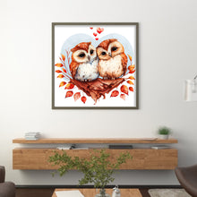 Load image into Gallery viewer, Huancan - Owl Couple - 30*30CM 18CT 2 Stamped Cross Stitch
