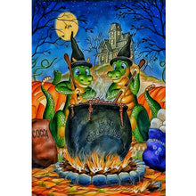Load image into Gallery viewer, Yishu - Dragon Making Magic Potion - 50*70CM 11CT 3 Stamped Cross Stitch
