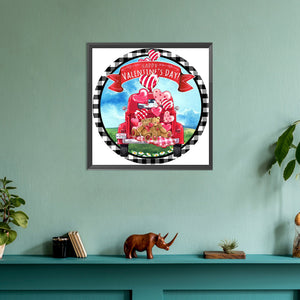 Valentine'S Day Gnome 30*30CM(Canvas) Full Round Drill Diamond Painting