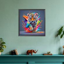Load image into Gallery viewer, Colorful Tiger Cub 30*30CM(Canvas) Full Round Drill Diamond Painting
