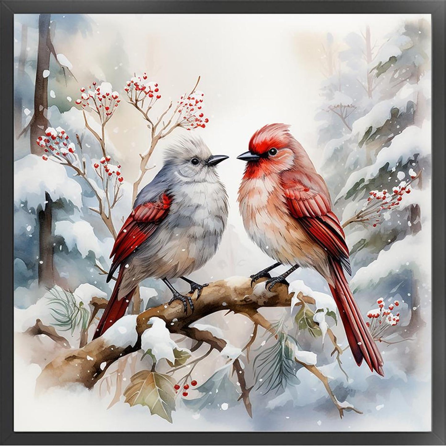 Little Bird - Full 11CT Stamped Cross Stitch 40x40CM - Huacan