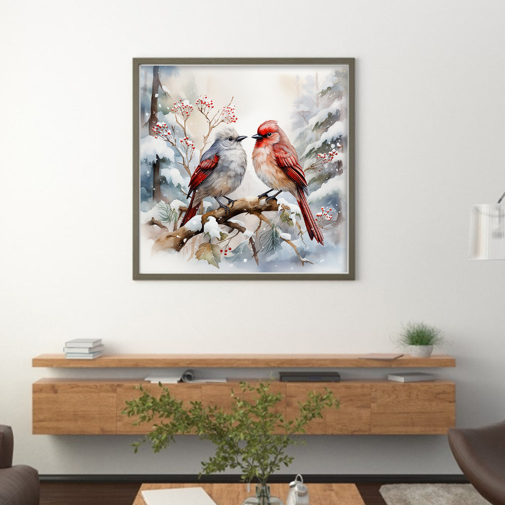 Little Bird - Full 11CT Stamped Cross Stitch 40x40CM - Huacan