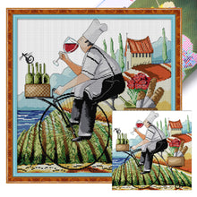 Load image into Gallery viewer, Joy Sunday - Lady And Dog - 43*41CM 14CT 2 Stamped Cross Stitch
