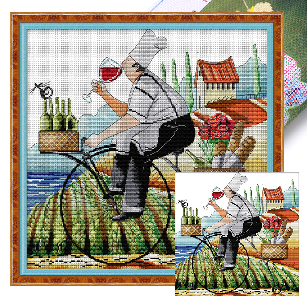 Joy Sunday - Lady And Dog - 43*41CM 14CT 2 Stamped Cross Stitch