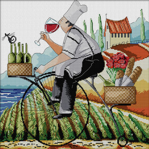 Joy Sunday - Lady And Dog - 43*41CM 14CT 2 Stamped Cross Stitch