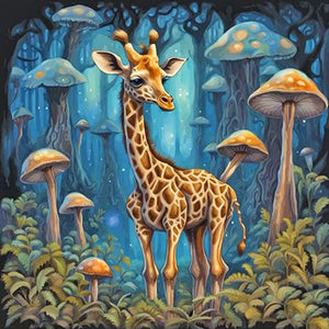 Forest Animals - Giraffe 40*40CM(Canvas) Full Round Drill Diamond Painting