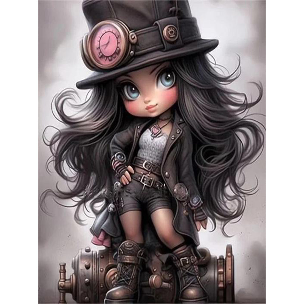 Sweet And Cool Girl 30*40CM(Canvas) Full Round Drill Diamond Painting