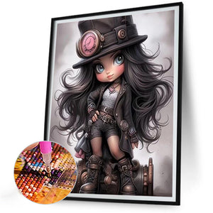 Sweet And Cool Girl 30*40CM(Canvas) Full Round Drill Diamond Painting