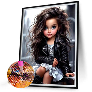Sweet And Cool Girl 40*50CM(Canvas) Full Round Drill Diamond Painting