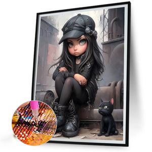 Sweet And Cool Girl 40*50CM(Canvas) Full Round Drill Diamond Painting