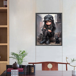 Sweet And Cool Girl 40*50CM(Canvas) Full Round Drill Diamond Painting